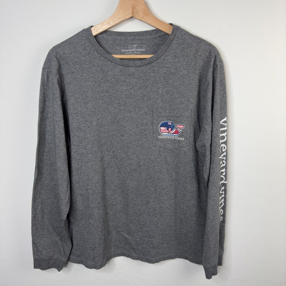Vineyard Vines Men's Round Neck‎ Pullover Tee Shirt Gray Sz M 100% cotton